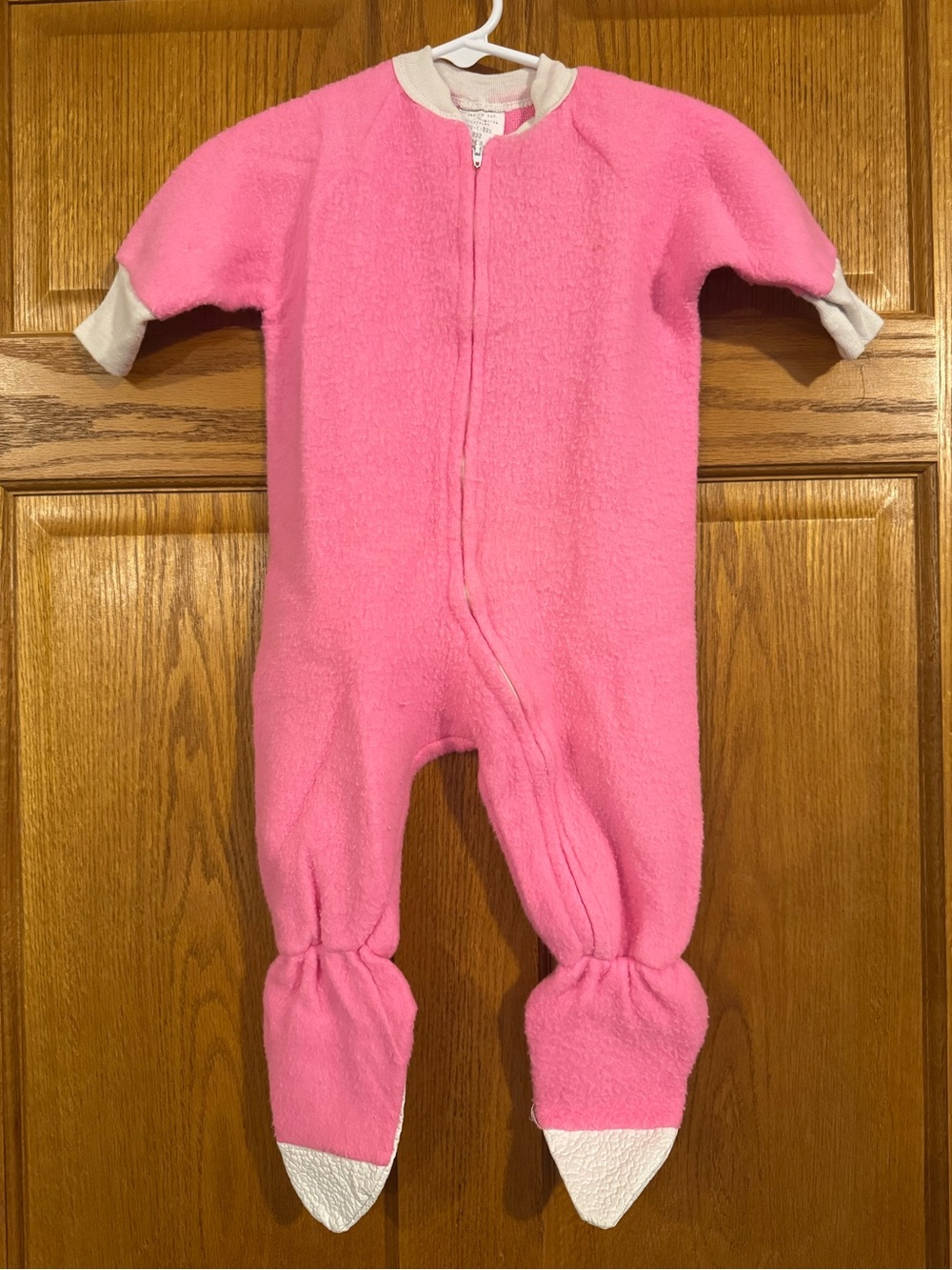 Vintage Polartec Pink Fleece Baby Bunting Snowsuit USA Small Footies